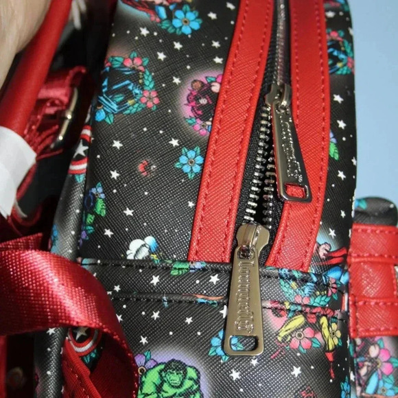 Loungefly Marvel Avengers Mini Backpack Floral Tattoo Print NWT main image 5